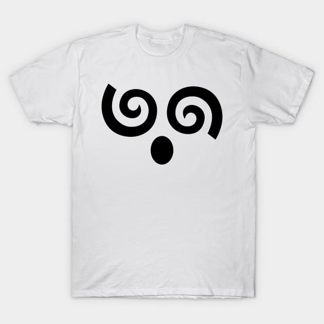 Spiral Dizzy Face - Black T-Shirt by DaTacoX